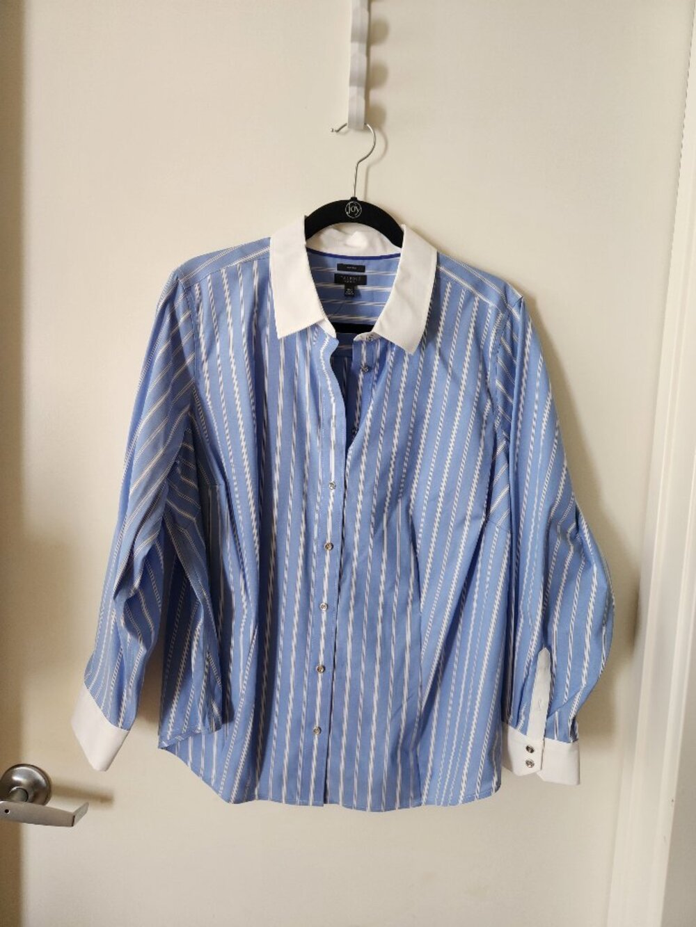 NWT Talbots Blue Striped Button Down Shirt Size 18WP